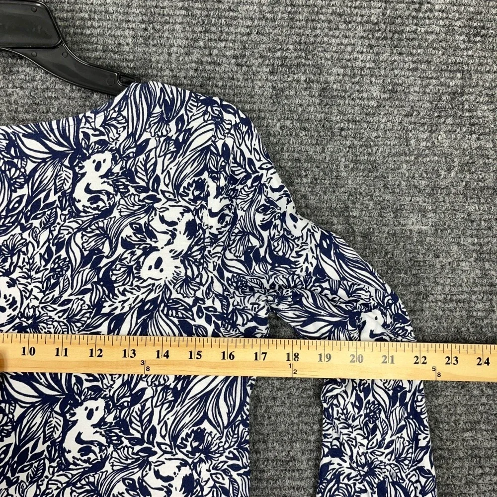 Lilly Pulitzer Womens S Floral Tiered Cotton Dress Boho Coastal Chic Resortwear - Picture 9 of 11